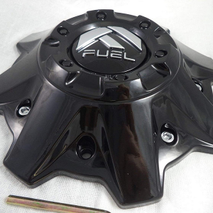 FUEL 8 LUG GLOSS BLACK CAP (FLAT BOTTOM)