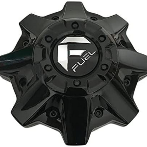 FUEL GLOSS BLACK CAP 8LUG-BLACK RIVETS