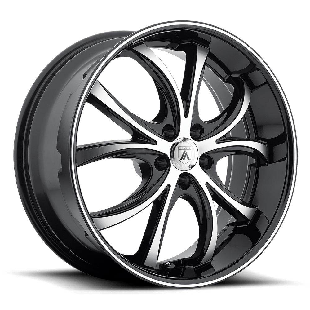 Asanti Black AB008 ELEKTRA MACHINED FACE BLACK LIP - 5X120