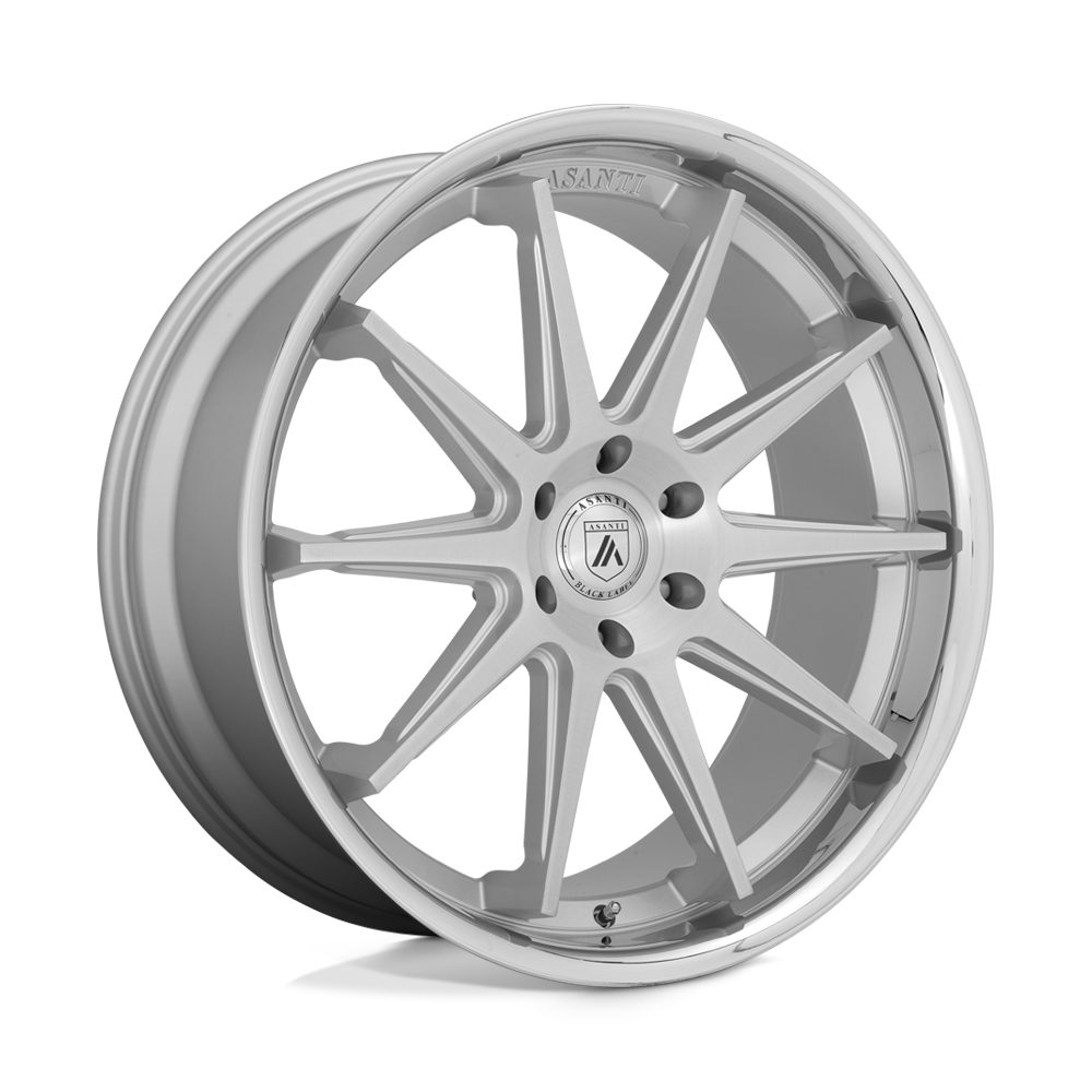 Asanti Black AB029 EMPEROR BRUSHED SILVER WITH CHROME LIP - 6X5.5