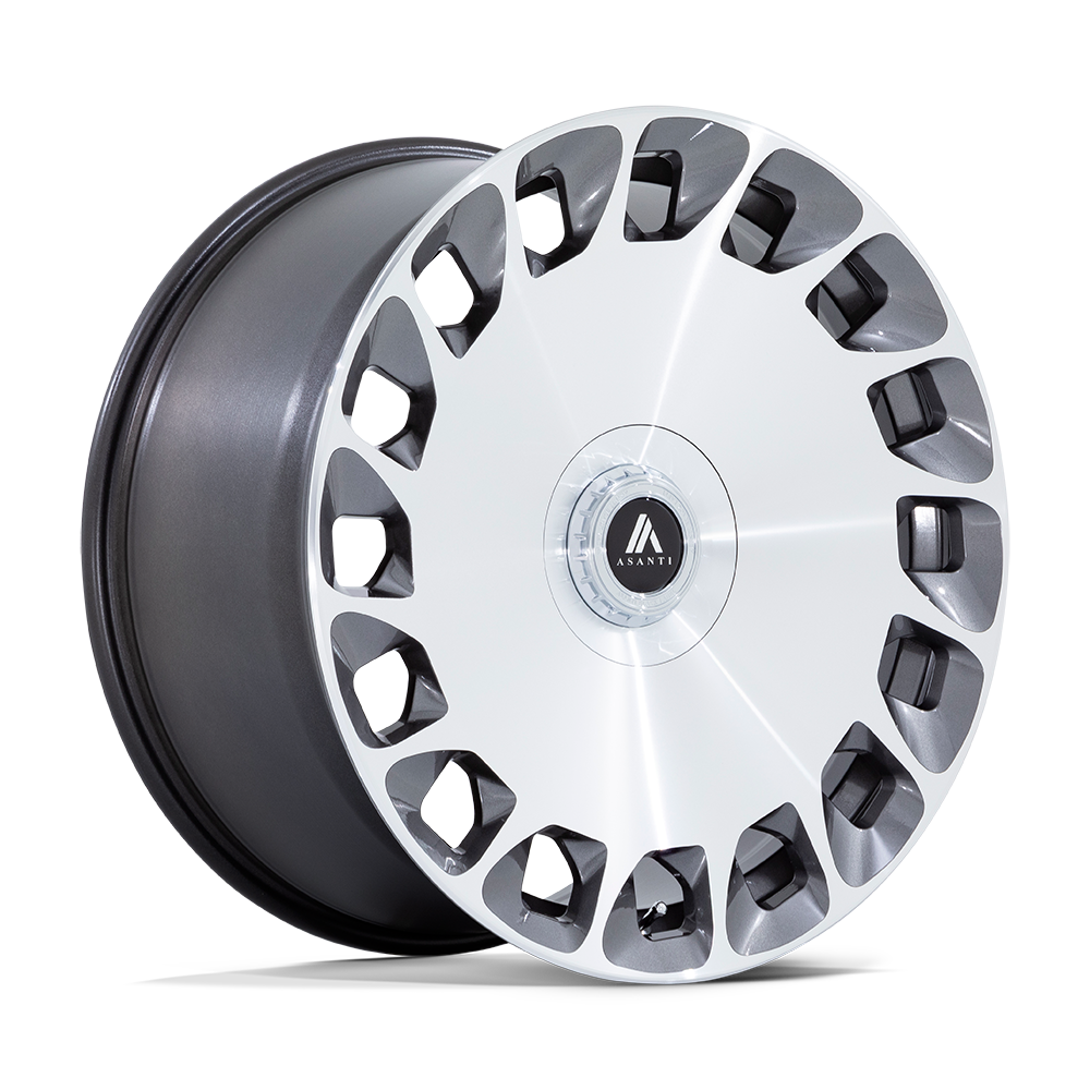 Asanti Black AB045 ARISTOCRAT GLOSS PLATINUM WITH BRIGHT MACHINED FACE - 5X4.25/4.5