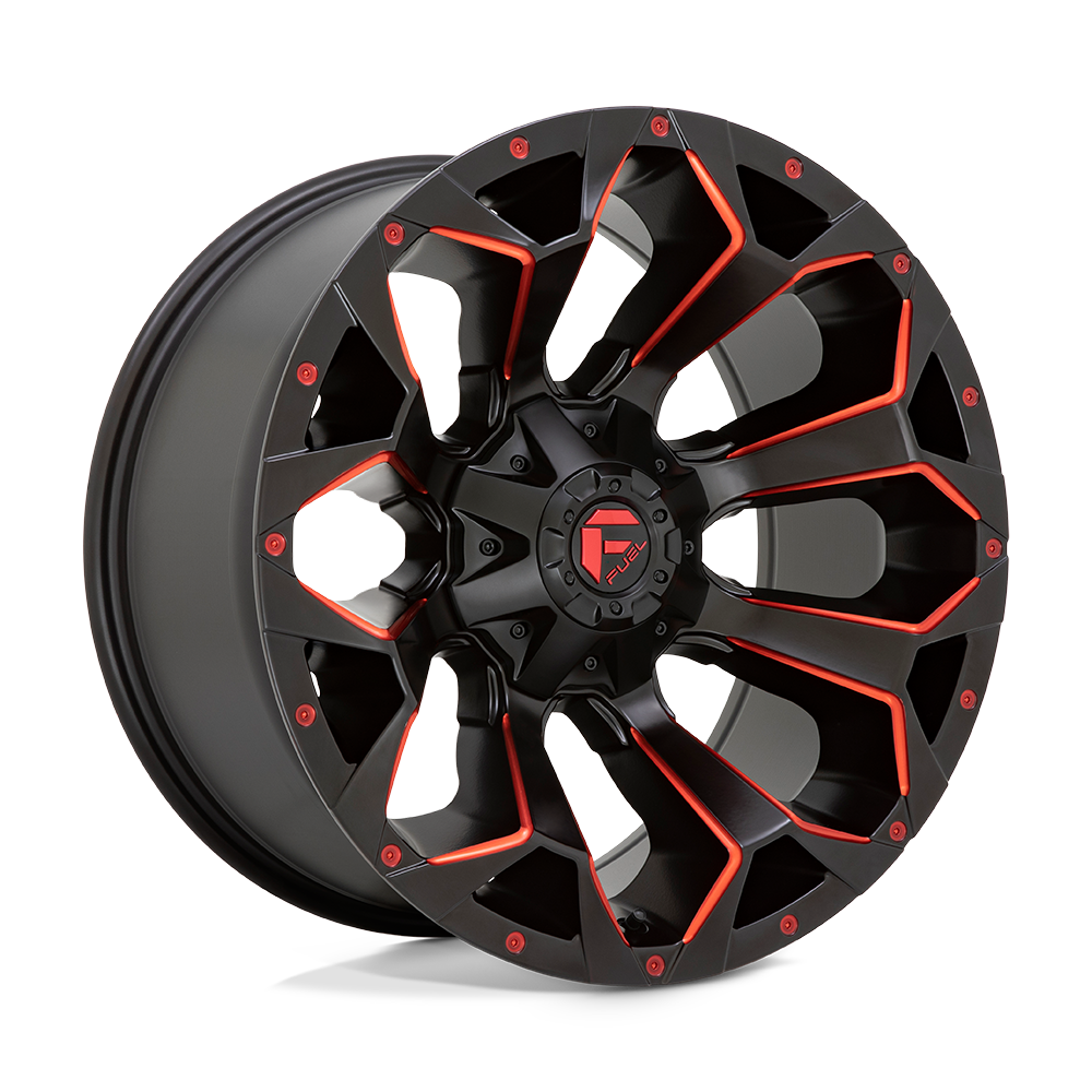 Fuel 1PC FC787 ASSAULT MATTE BLACK RED MILLED - 5X4.5/5.0