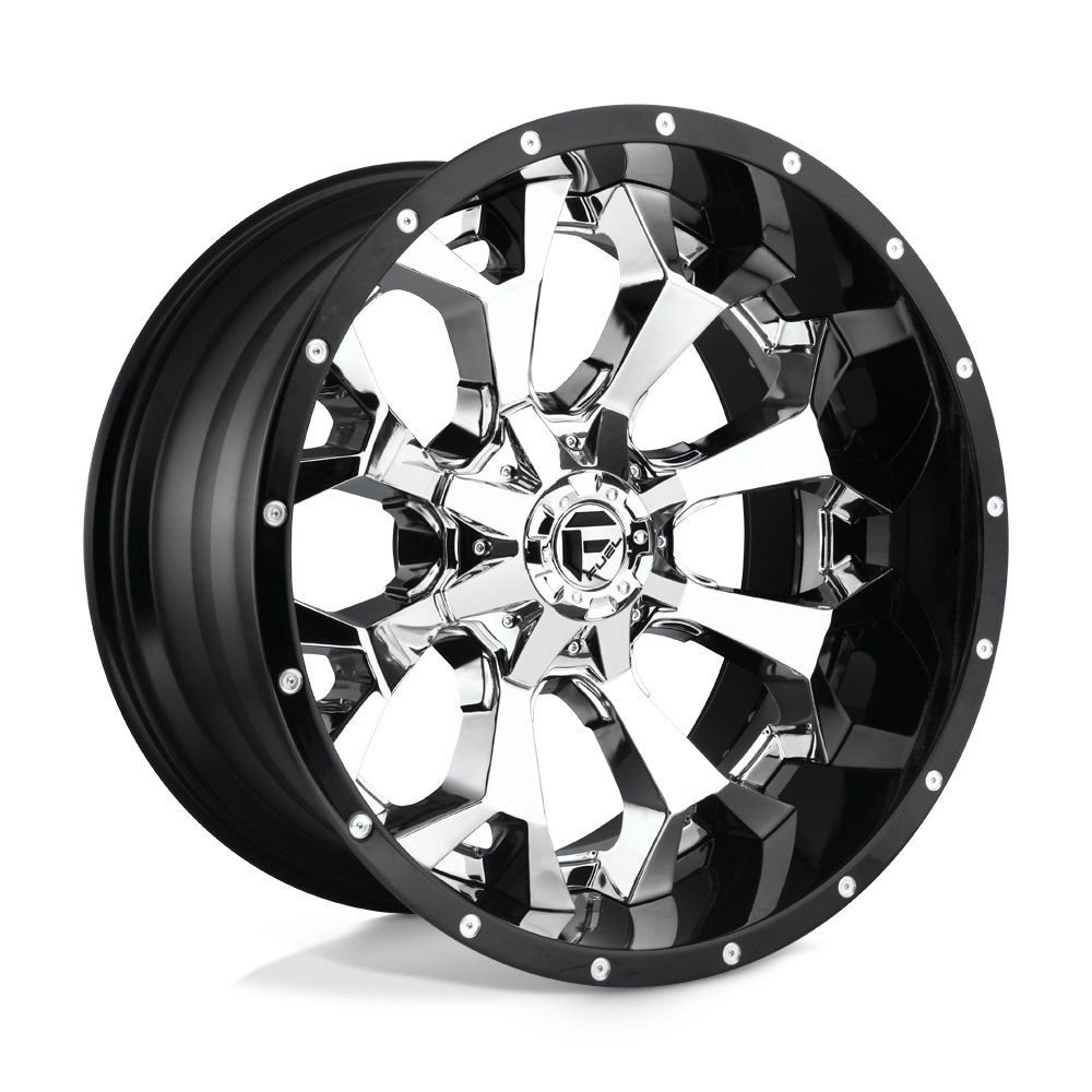 Fuel 2PC FT246 ASSAULT CHROME PLATED GLOSS BLACK LIP - 8X6.5