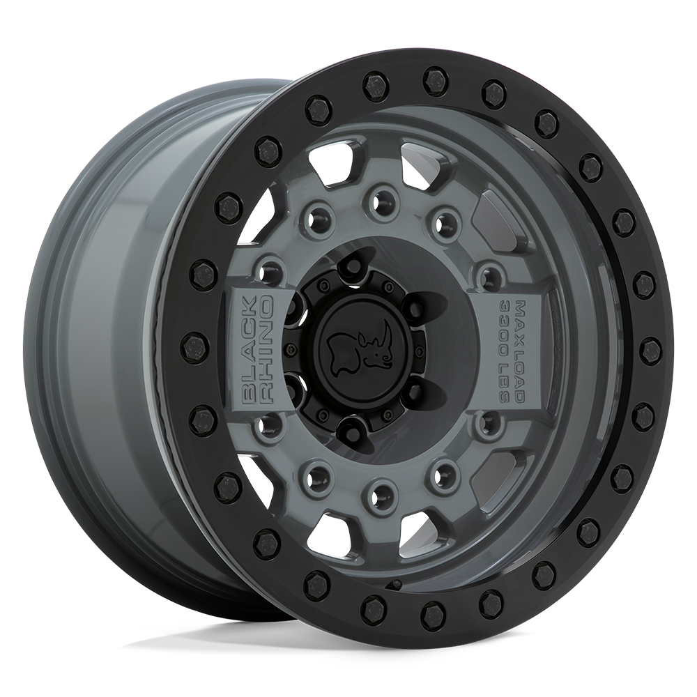 Black Rhino Hard Alloys BRAVG AVENGER BEADLOCK BATTLESHIP GRAY W/ BLACK HARDWARE - 6X5.5
