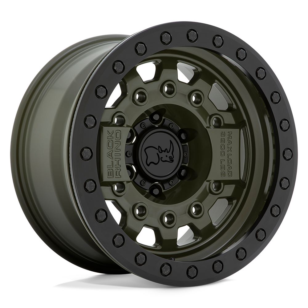 Black Rhino Hard Alloys BRAVG AVENGER BEADLOCK OLIVE DRAB GREEN W/ BLACK HARDWARE - 5X5.0