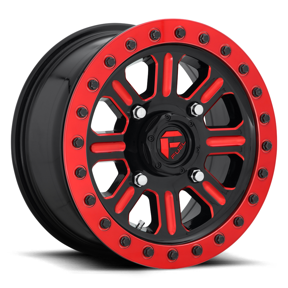Fuel UTV FV911 HARDLINE UTV BEADLOCK GLOSS BLACK RED TINTED CLEAR - 4X156