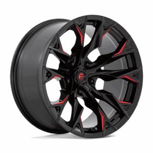 Fuel 1PC FC823 FLAME GLOSS BLACK MILLED WITH CANDY RED - 5X5.0