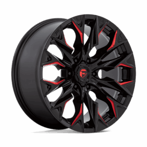 Fuel 1PC FC823 FLAME GLOSS BLACK MILLED WITH CANDY RED - 6X5.5