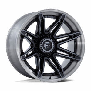 Fuel 1PC FC401 BRAWL GLOSS BLACK WITH BRUSHED GRAY TINT FACE & LIP - 6X135