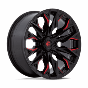 Fuel 1PC FC823 FLAME GLOSS BLACK MILLED WITH CANDY RED - 6X135