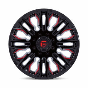 Fuel 1PC FC823 FLAME GLOSS BLACK MILLED WITH CANDY RED - 8X180