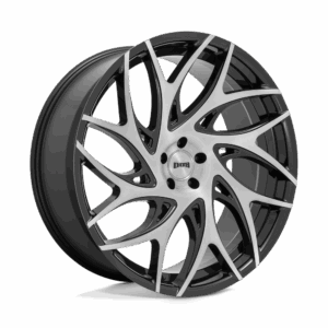 DUB 1PC DC260 G.O.A.T. BRUSHED FACE WITH GLOSS BLACK DARK TINT SPOKES - 5X4.5