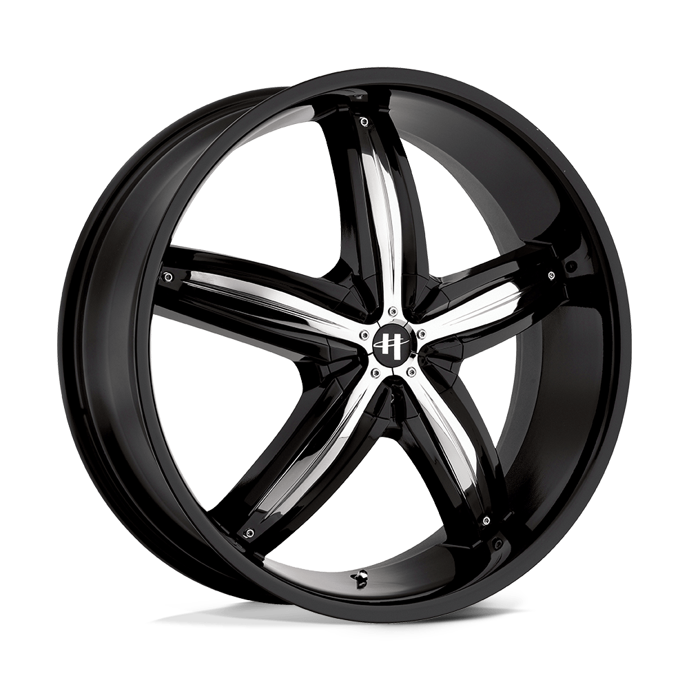 Helo HE844 HE844 GLOSS BLACK WITH REMOVABLE CHROME ACCENTS - 5X100/4.5