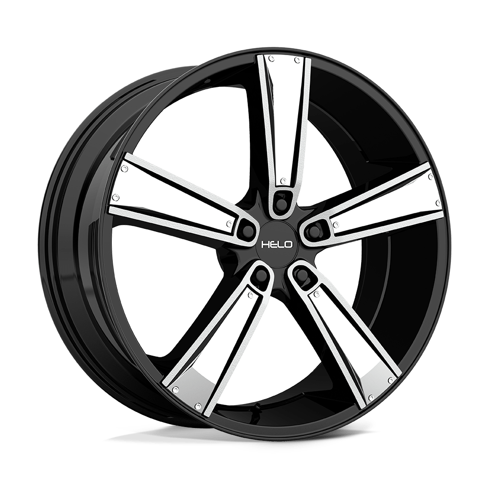Helo HE899 HE899 SATIN BLACK MACHINED WITH GLOSS BLACK & CHROME INSERTS - 5X120