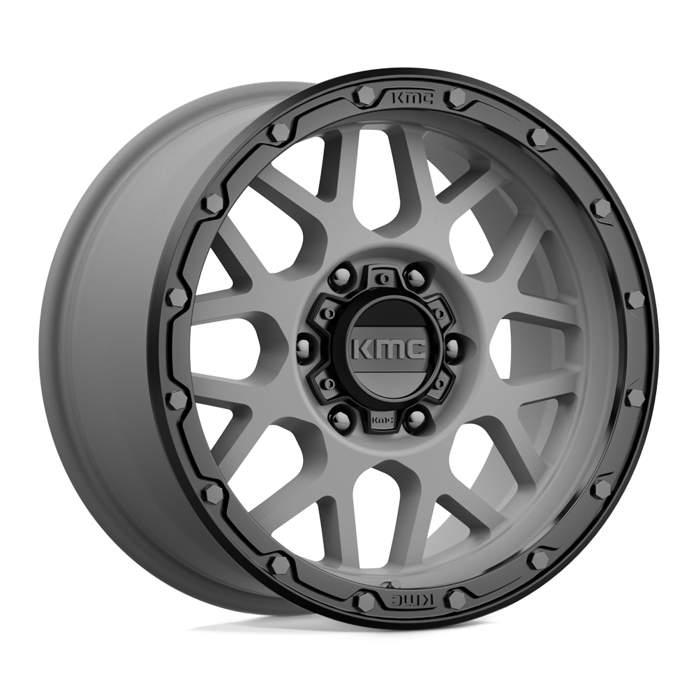 KMC KM535 GRENADE OFF-ROAD MATTE GRAY MATTE BLACK LIP - 6X135