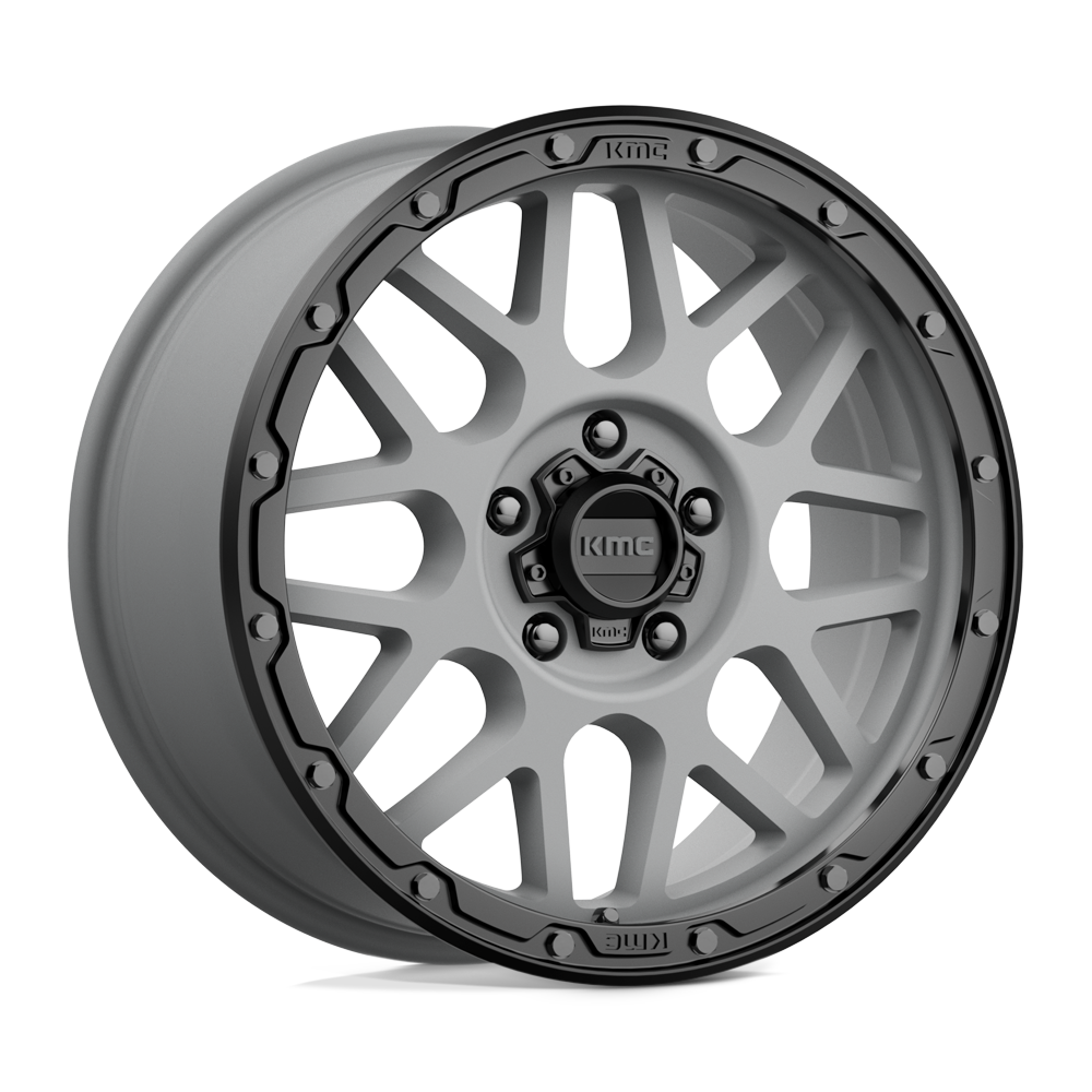KMC KM535 GRENADE OFF-ROAD MATTE GRAY MATTE BLACK LIP - 5X5.0