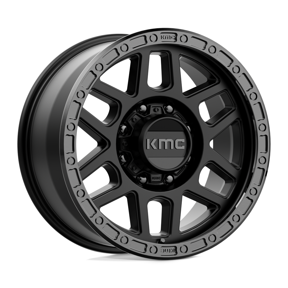 KMC KM544 MESA SATIN BLACK WITH GLOSS BLACK LIP - 8X170