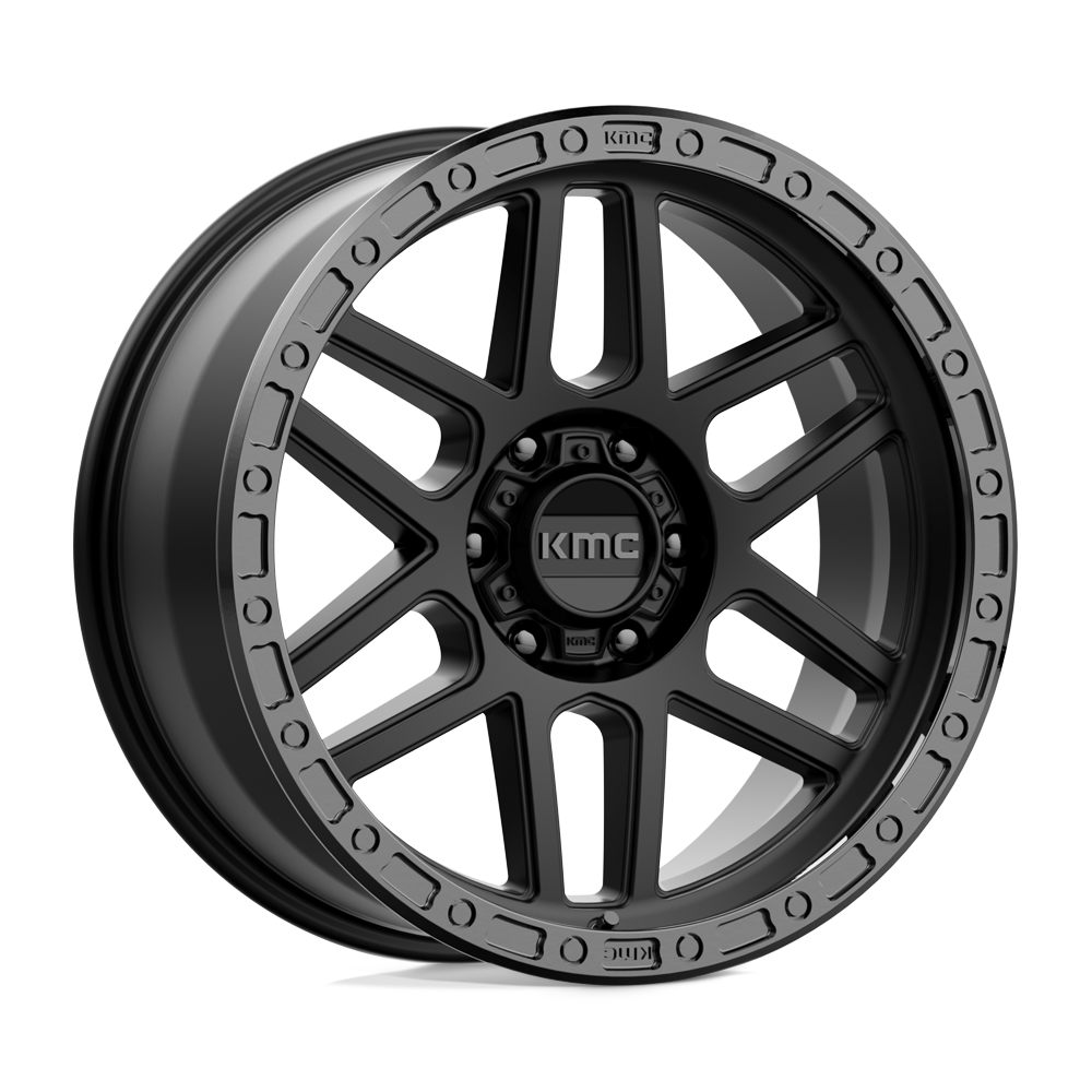 KMC KM544 MESA SATIN BLACK WITH GLOSS BLACK LIP - 6X135