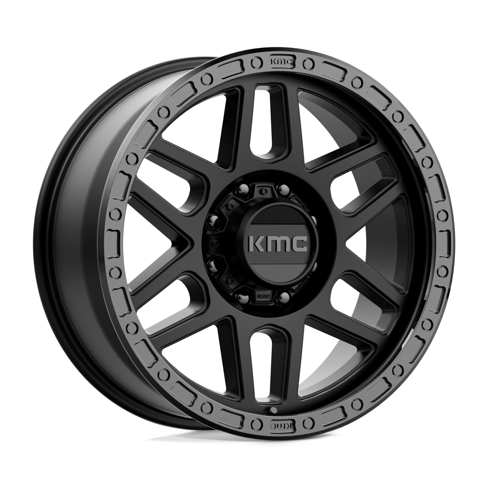 KMC KM544 MESA SATIN BLACK WITH GLOSS BLACK LIP - 8X170