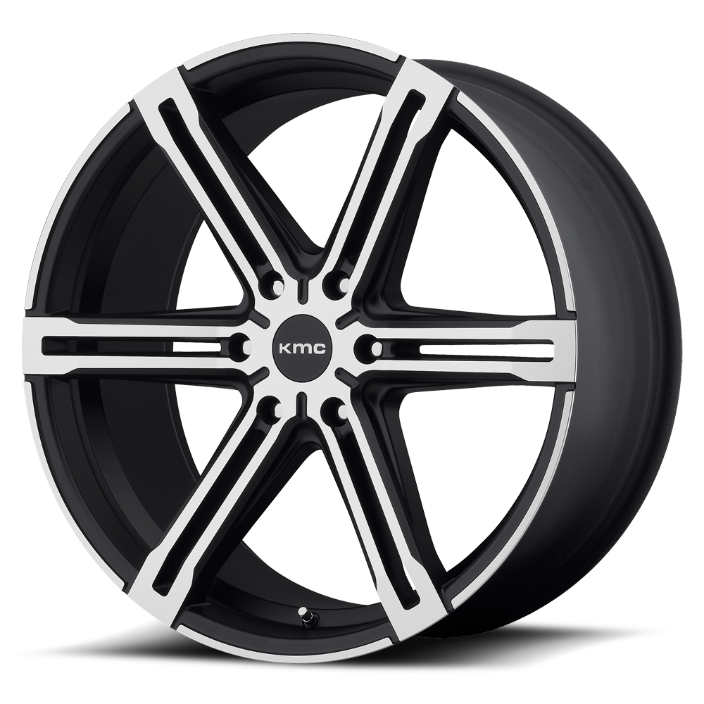 KMC KM686 FACTION SATIN BLACK WITH MACHINED FACE AND REGISTER - 6X135
