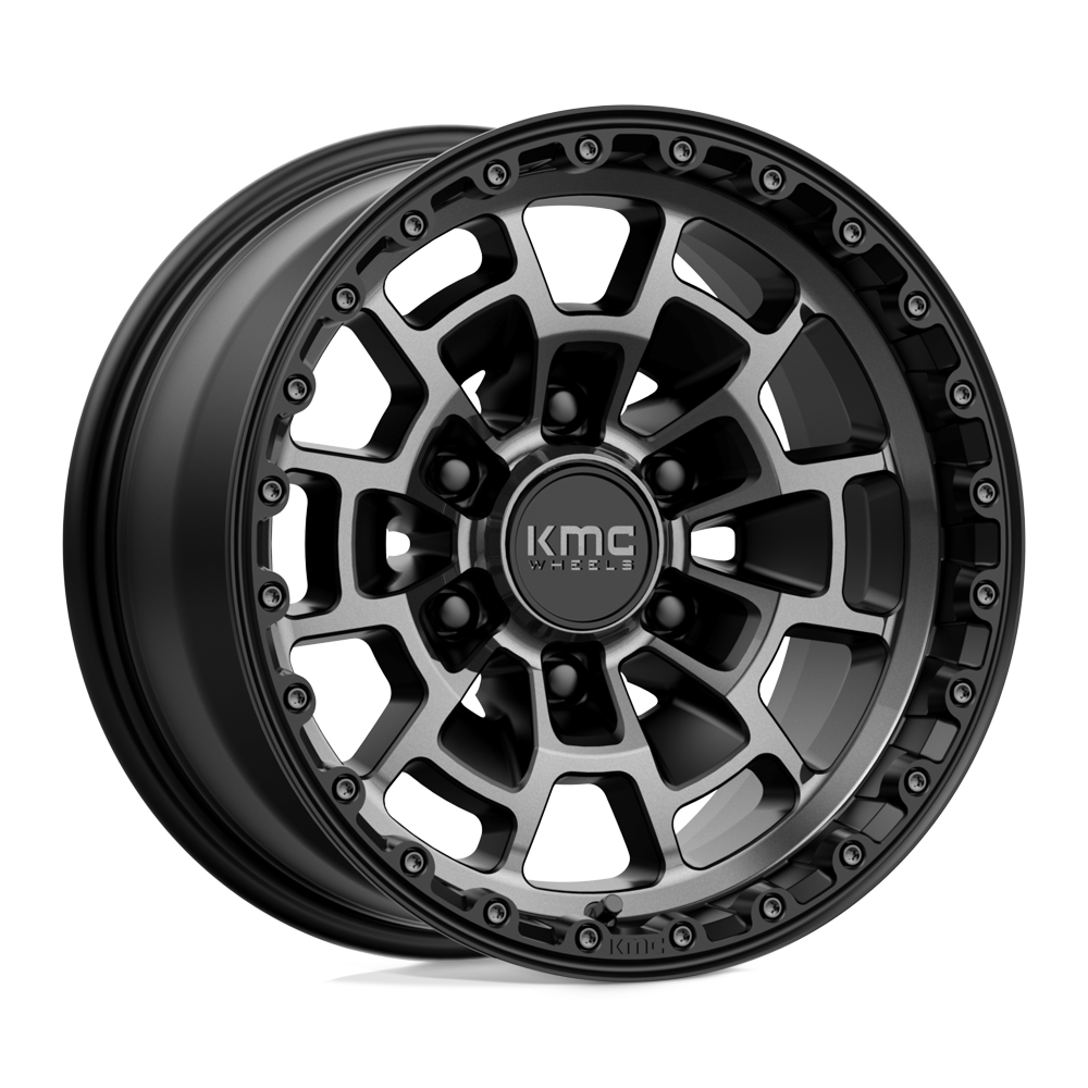 KMC KM718 SUMMIT SATIN BLACK WITH GRAY TINT - 6X5.5
