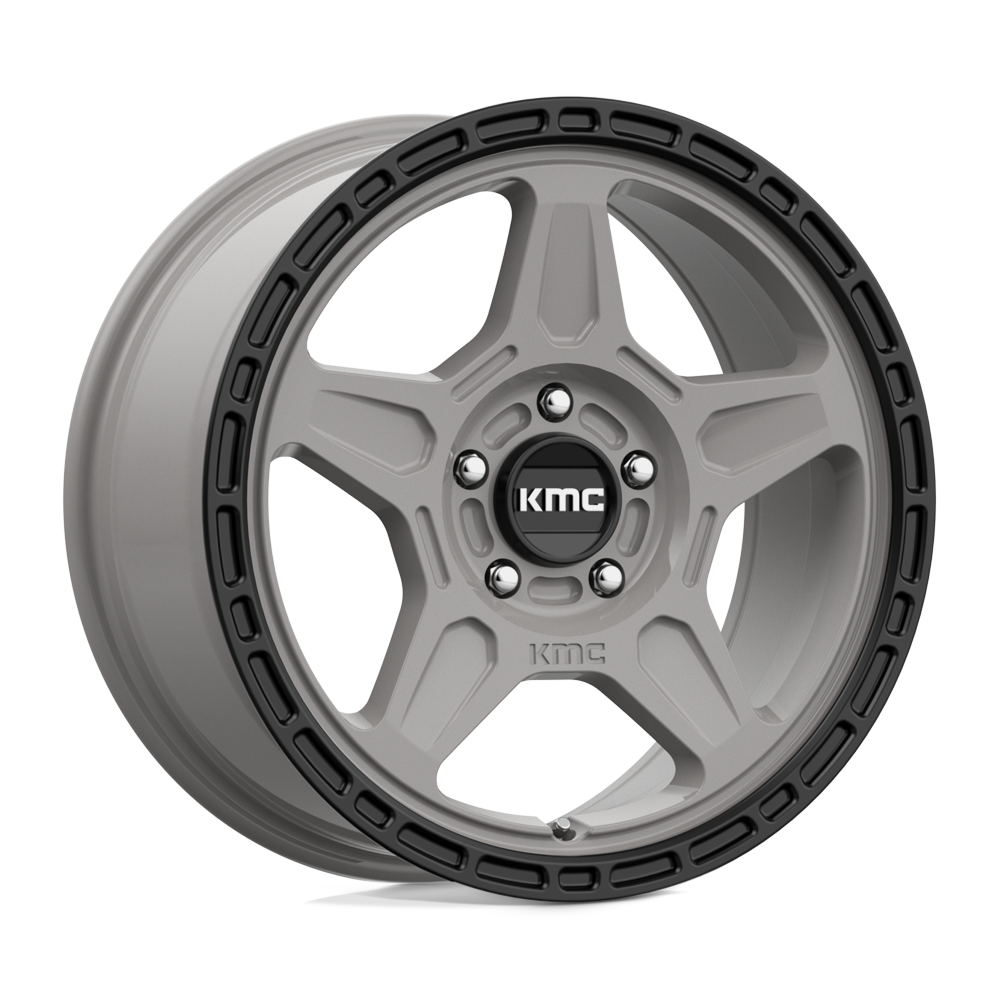 KMC KM721 ALPINE SATIN GRAY WITH BLACK LIP - 5X4.25