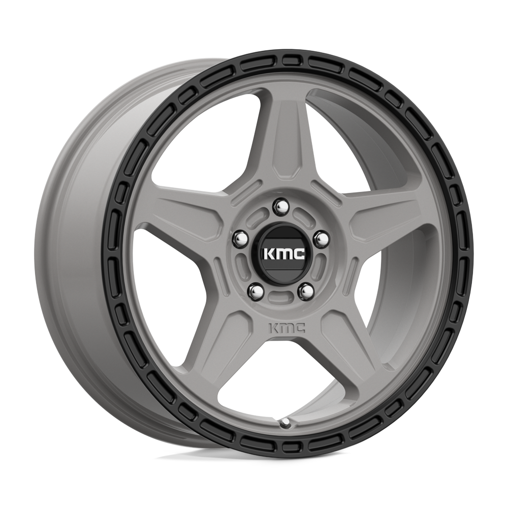 KMC KM721 ALPINE SATIN GRAY WITH BLACK LIP - 5X112