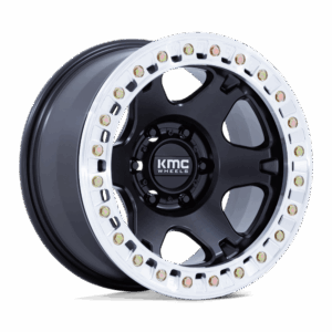 KMC KM238 VI BEADLOCK SATIN BLACK W/ MACHINED RING - 5X5.0