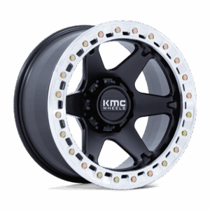 KMC KM238 VI BEADLOCK SATIN BLACK W/ MACHINED RING - BLANK