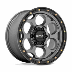 KMC KM541 DIRTY HARRY SATIN GRAY WITH BLACK LIP - 6X135