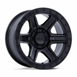 KMC KM551 OUTRUN MATTE BLACK WITH GLOSS BLACK LIP - 6X5.5