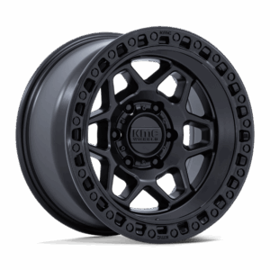 KMC KM553 TORX MATTE BLACK W/ GLOSS BLACK LIP - 5X5.0