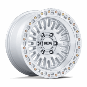 KMC KM554 AZTEC GLOSS SILVER W/ MACHINED FACE - 5X5.0