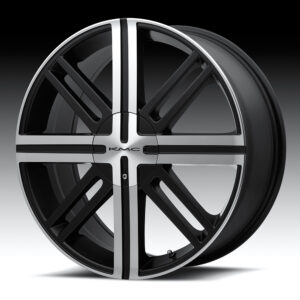 KMC KM675 SPLICE SATIN BLACK WITH MACHINED FACE - 5X4.5/4.75