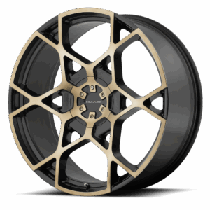 KMC KM695 CROSSHAIR SATIN BLACK W/ MACHINED FACE AND TINTED CLEAR - 5X115/120