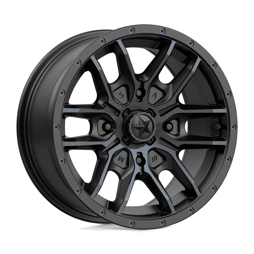 MSA Offroad Wheels MA043 FANG UTV SATIN BLACK WITH TITANIUM TINT - 4X110