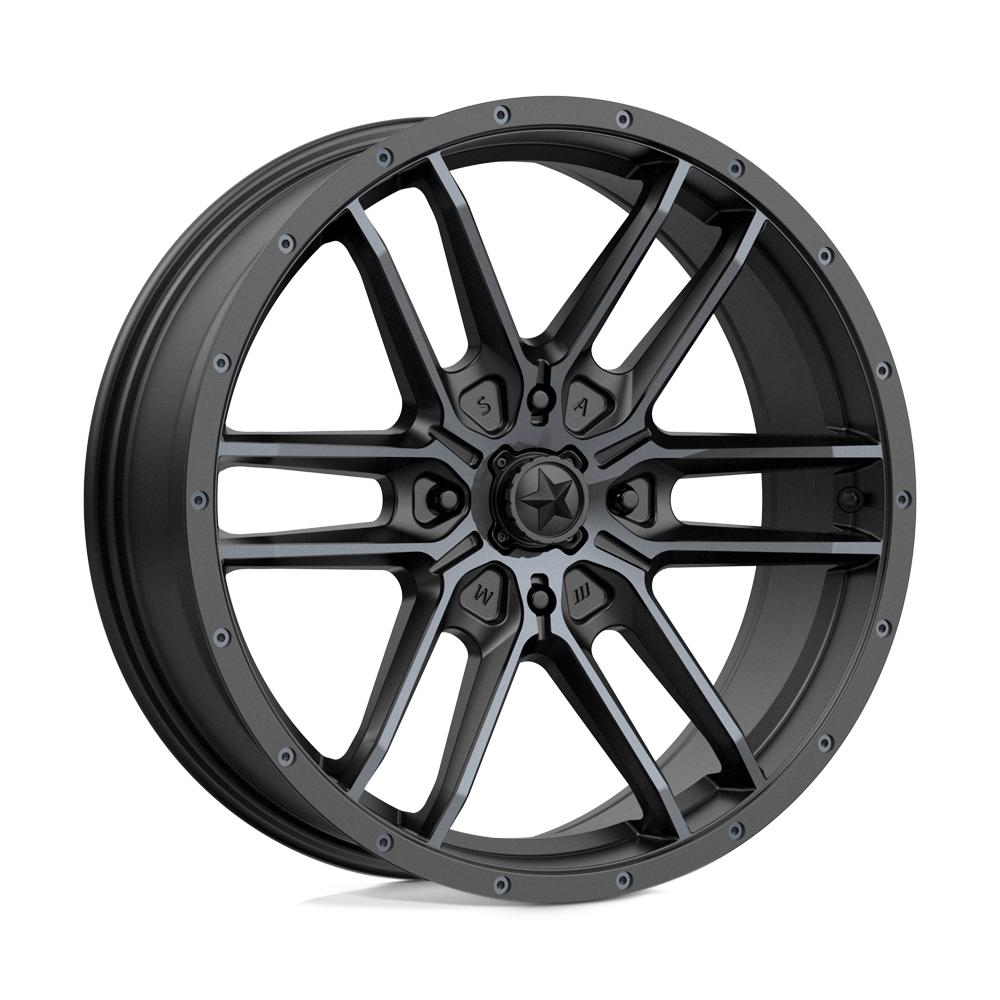 MSA Offroad Wheels MA043 FANG UTV SATIN BLACK WITH TITANIUM TINT - 4X137
