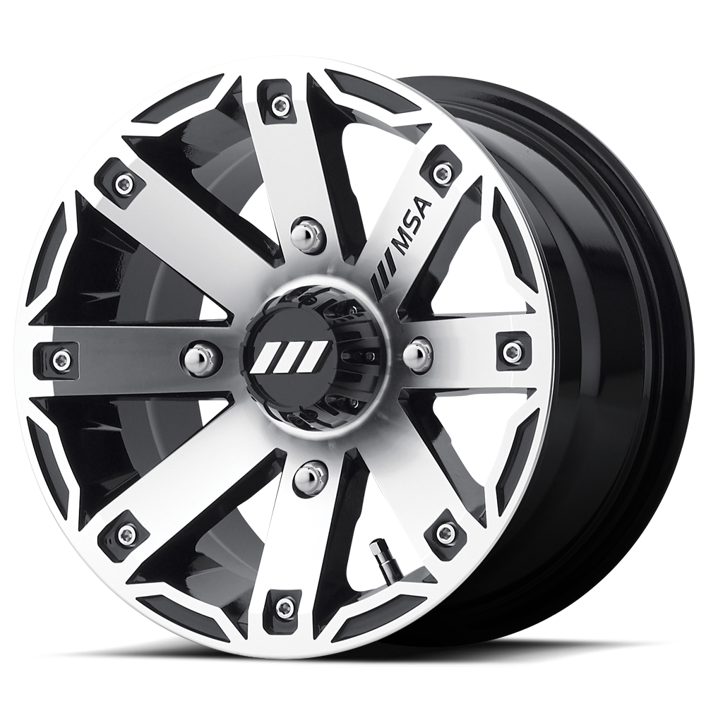 MSA Offroad Wheels MA027 RAGE UTV MACHINED GLOSS BLACK - 4X110