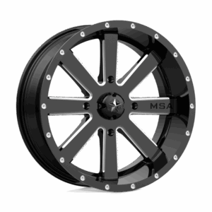 MSA Offroad Wheels MA034 FLASH UTV GLOSS BLACK MILLED - 4X137
