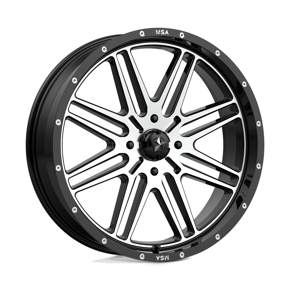 MSA Offroad Wheels MA038 BRUTE UTV GLOSS BLACK MACHINED - 4X156