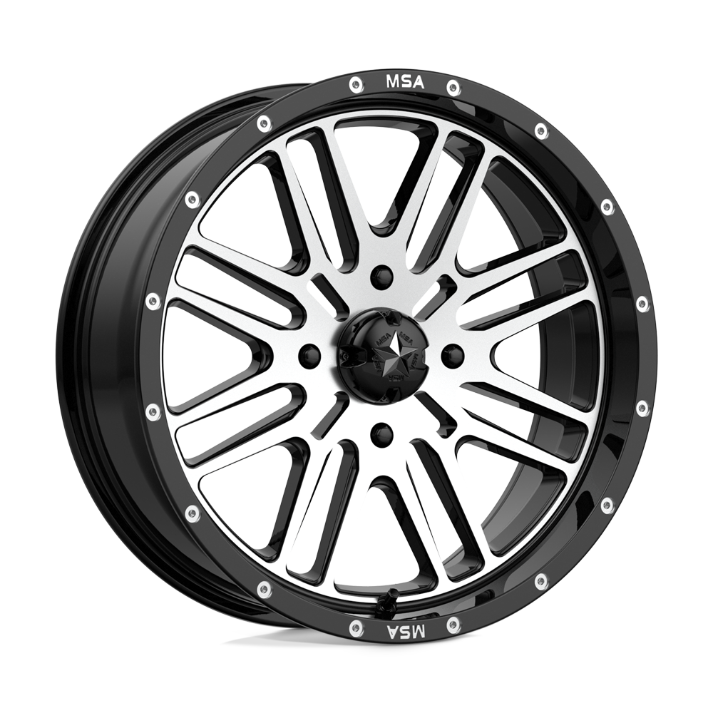 MSA Offroad Wheels MA038 BRUTE UTV GLOSS BLACK MACHINED - 4X156