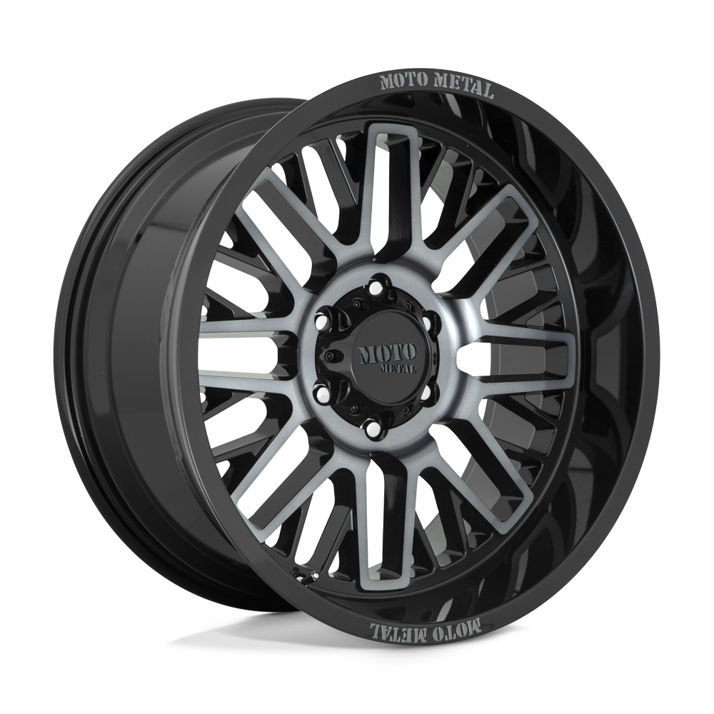 Moto Metal MO802 WARLOCK GLOSS BLACK MACHINED WITH GRAY TINT - 5X5.0