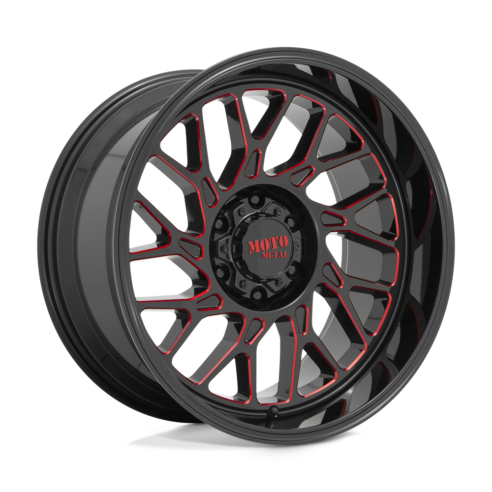 Moto Metal MO805 MO805 GLOSS BLACK MILLED WITH RED TINT - 8X170