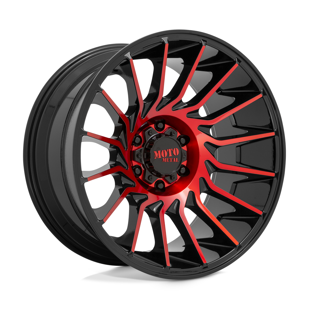 Moto Metal MO807 MO807 GLOSS BLACK MACHINED WITH RED TINT - 6X135