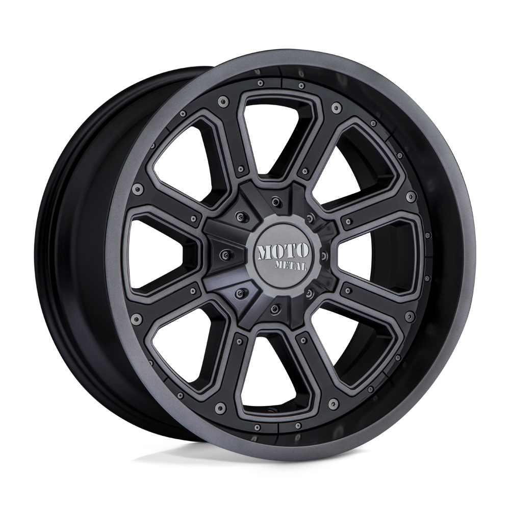 Moto Metal MO984 SHIFT MATTE GRAY GLOSS BLACK INSERTS - 8X170