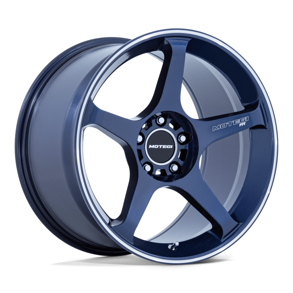 Motegi MR159 BATTLE V OBSIDIAN BLUE W/ MACHINED LIP STRIPE - 5X4.5