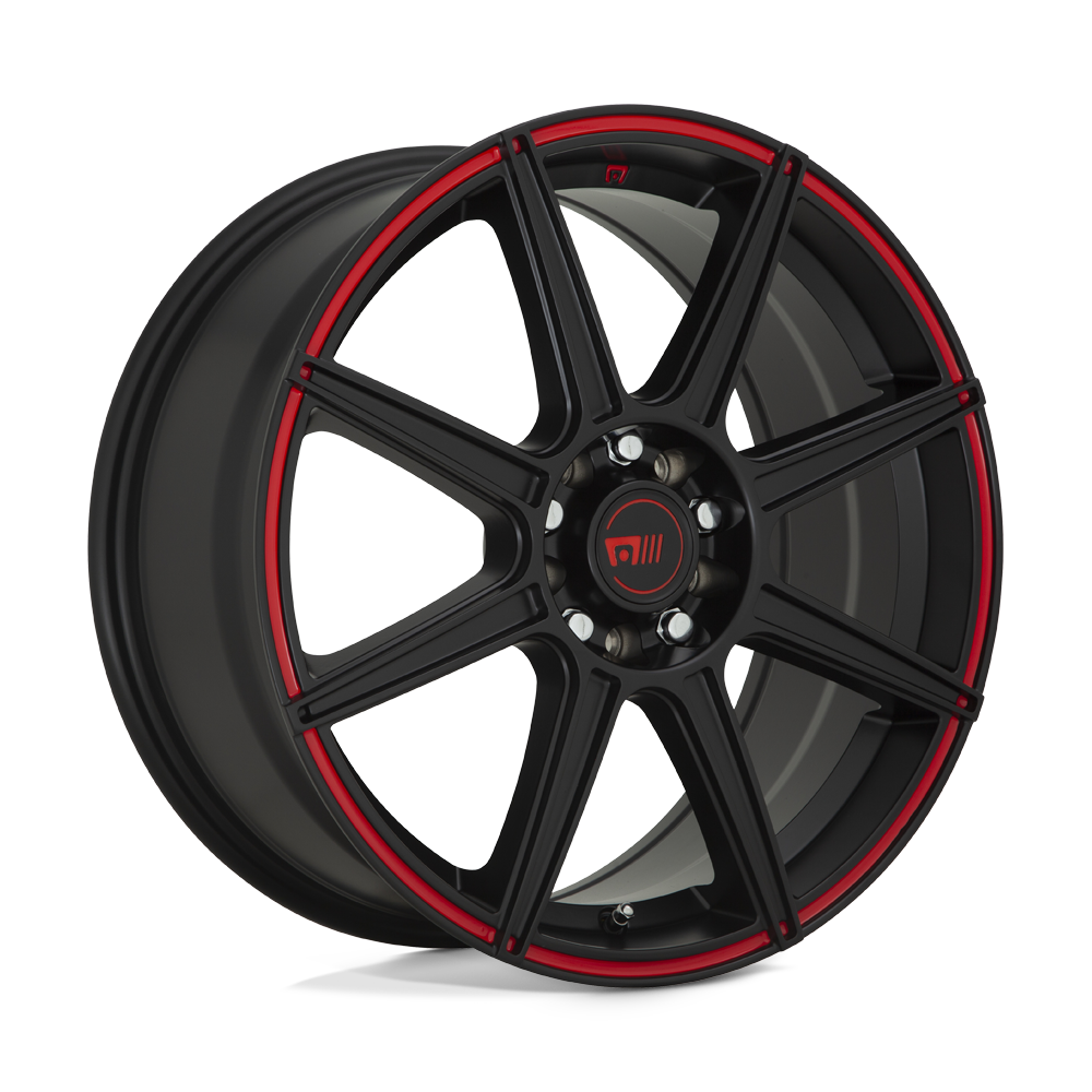 Motegi MR142 CS8 SATIN BLACK WITH RED STRIPE - 5X4.25/4.5