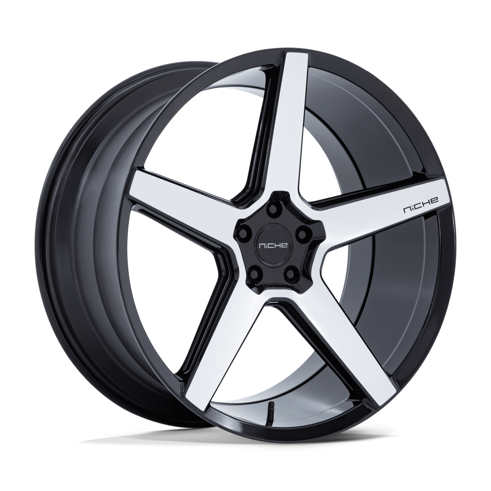 Niche 1PC NC283 MODENA GLOSS BLACK W/ MACHINED FACE - 5X112