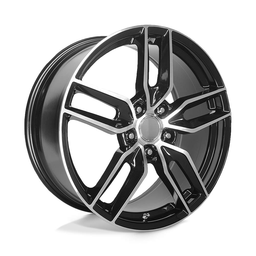 Performance Replicas PR160 PR160 GLOSS BLACK WITH MACHINED SPOKES - 5X4.75