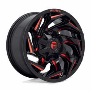 Fuel 1PC FC755 REACTION GLOSS BLACK MILLED WITH RED TINT - 5X4.5/4.75